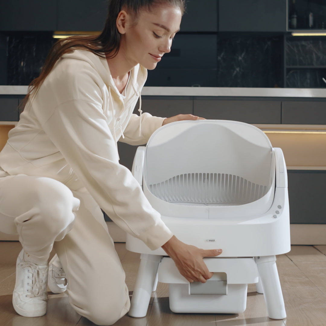 🐱 PetPivot AutoScooper 11 – Self-Cleaning Open-Top Litter Box with Odor-Free Waste